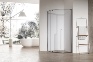 Душова кабіна без піддону Koer SR SC06-90x90x200-TR-07 прозоре скло Easy Clean 8мм, графіт (K №5