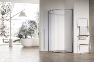 Душова кабіна без піддону Koer SR SC06-90x90x200-TR-07 прозоре скло Easy Clean 8мм, графіт (K №7