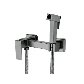 Смеситель настенный с гигиеническим душем Mixxus KUB-222 GRAPHITE из нерж.стали SUS304 (MI6846) №1