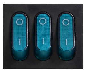 KCD2-3101N C3-BL/B 220V Перемикач 3 клав. синій з підсвічуванням №2