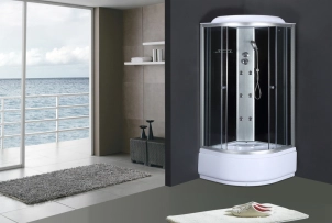 Бокс душевой с гидромассажем Mixxus STRONG SBH01-90x90x215-GR SATIN с высоким поддоном (MI6889) №4