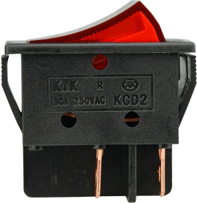 KCD2-6-201N R/B 30 А 220V Перемикач 1 клав. червоний з підсвічуванням №2