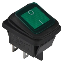 KCD2-201NW GR/B 220V Перемикач 1 клав. вологозах. зелений з підсвічуванням купити