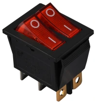 KCD2-2101N R/B 220V Перемикач 2 клав. червоний з підсвічуванням в магазині TVOE