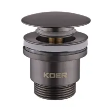 Донний клапан для раковини універсальний (з/без переливу) Koer PW-01-07 автоматичний (Click-Clack