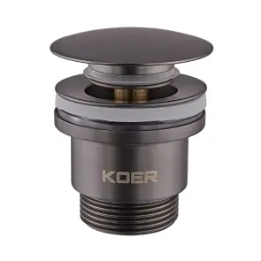 Донний клапан для раковини універсальний (з/без переливу) Koer PW-01-07 автоматичний (Click-Clack №1