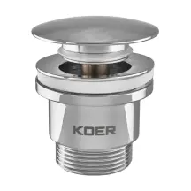 Донный клапан для раковины универсальный (с/без перелива) Koer PW-01-01 автоматический (Click-Clack