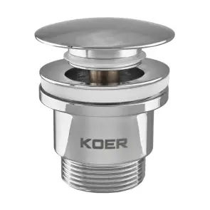 Донный клапан для раковины универсальный (с/без перелива) Koer PW-01-01 автоматический (Click-Clack №1