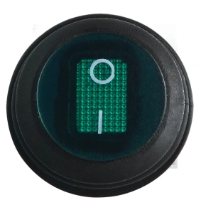 KCD1-8-101NW GR/B 220V Переключатель 1 клав.круглый влагоз. зеленый с подсветкой №2