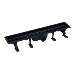 Душевой трап MIXXUS DRAIN-06-40 BLACK с пласт. основой и накладкой из нерж. стали 70x400мм (MI6527) №1