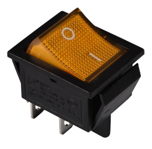 KCD2-201N YL/B 220V Перемикач 1 клав. жовтий з підсвічуванням №2