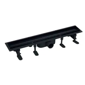 Душовий трап Mixxus DRAIN-06-60 BLACK з пластиковою основою та накладкою з нерж.сталі SUS304 70x600 №1