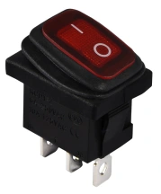 KCD1-2-101NW R/B 220V Переключатель 1 клав. влагоза. красный с подсветкой