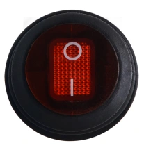 KCD1-5-101NW R/B 220V Переключатель 1 клав.круглый влагоз. красный с подсветкой
