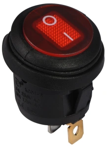 KCD1-5-101NW R/B 220V Переключатель 1 клав.круглый влагоз. красный с подсветкой №2