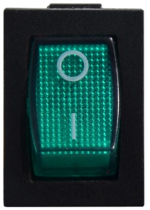 KCD1-2-101N GR/B 220V Перемикач 1 клав. зелений з підсвічуванням №2