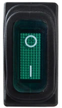 KCD3-101NW GR/B 220V Перемикач 1 клав. вологозах. зелений з підсвічуванням