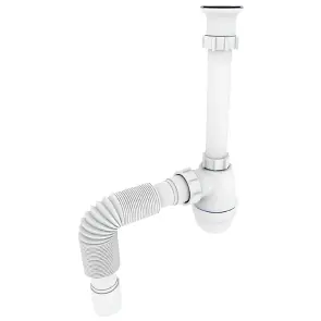 Сифон для раковини Zerix SU-03-А з ревізією (Колір білий) 1 1/4'' (ZX5083) №1