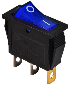 KCD3-101N BL/B 220V Перемикач 1 клав. синій з підсвічуванням №2