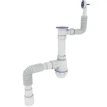 Сифон для кухні Zerix SK-04-В 1 1/2"x40 з різьбовим випуском та круглим переливом (ZX5085)