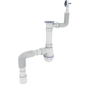 Сифон для кухні Zerix SK-04-В 1 1/2"x40 з різьбовим випуском та круглим переливом (ZX5085) №1