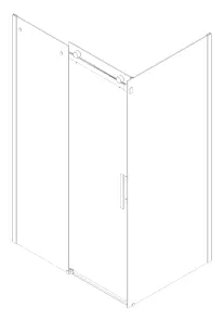 Боковая стенка для кабины Koer SR SW01-90x200-TR-07 прозрачное стекло Easy Clean 8мм, графит (KR538 №9