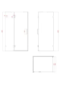 Бічна стінка для кабіни Koer SR SW04-80x200-TR-01 прозоре скло Easy Clean 10мм, хром (KR5389 №6
