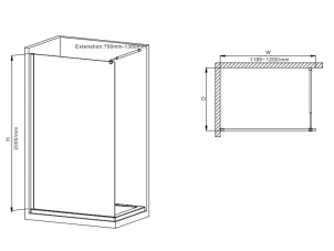 Душова перегородка Mixxus Premium FLAT SP01-120x200-TR Chrome Walk-In прозоре скло 8мм (MI685) №3