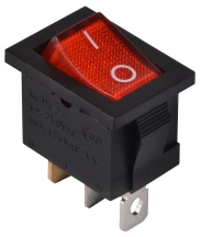 KCD1-2-101N R/B 220V Переключатель 1 клав. красный с подсветкой