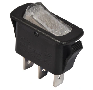 KCD3-101N-12 WH/B 220V Перемикач 1 клав. білий з підсвічуванням №2