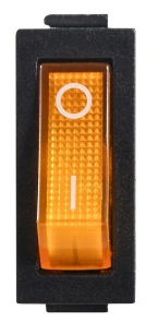 KCD3-101N 220V YL/B Перемикач 1 клав. жовтий з підсвічуванням №1