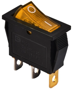 KCD3-101N 220V YL/B Перемикач 1 клав. жовтий з підсвічуванням №2