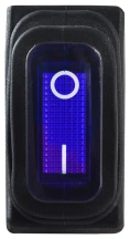 KCD3-101NW BL/B 220V Переключатель 1 клав. влагоза. синий с подсветкой