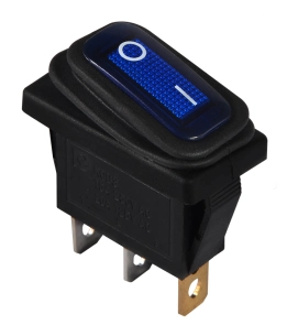 KCD3-101NW BL/B 220V Перемикач 1 клав. вологозах. синій з підсвічуванням №2