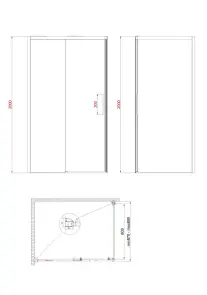 Боковая стенка для кабины Koer SR SW05-90x200-TR-01 прозрачное стекло Easy Clean 6мм, хром (KR5407) №14
