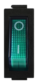 KCD3-101N GR/B 220V Переключатель 1 клав. зеленый с подсветкой №2