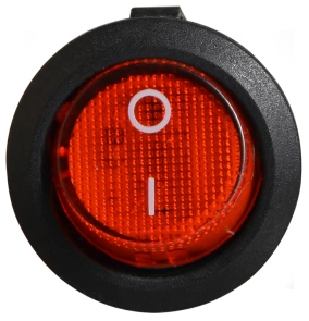 KCD1-5-101N R/B 220V Перемикач 1 клав. круглий червоний з підсвічуванням №2