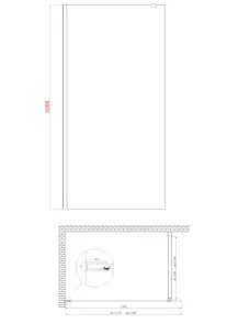 Душова перегородка Koer SR SP01-120x200-TR-01 Walk-In прозоре скло Easy Clean 8мм, хром (KR53 №21