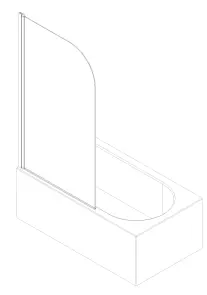 Шторки скляні на ванну Koer SR BS01-80x140-TR-01 прозоре скло 6мм, хром (KR5400) №14