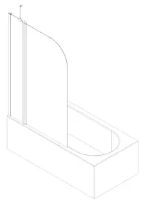 Шторки стеклянные на ванну Koer SR BS03-95x140-TR-01 прозрачное стекло 6мм, хром (KR5402) №3