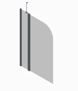 Шторки стеклянные на ванну Koer SR BS03-95x140-TR-01 прозрачное стекло 6мм, хром (KR5402) №18