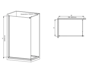 Душова перегородка Mixxus Premium FLAT SP01-80x200-TR Chrome Walk-In прозоре скло 8мм (MI6849) №3