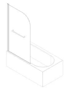 Шторки скляні на ванну Koer SR BS02-80x140-TR-01 прозоре скло 6мм, хром (KR5401) №7