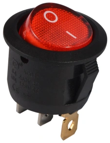 KCD1-5-101N R/B 220V Перемикач 1 клав. круглий червоний з підсвічуванням №3