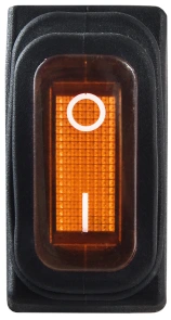 KCD3-101NW YL/B 220V Перемикач 1 клав. вологозах. жовтий з підсвічуванням №2