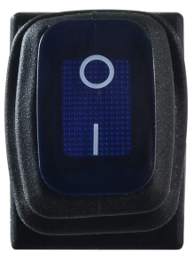 KCD1-2-101NW BL/B 220V Переключатель 1 клав. влагоза. синий с подсветкой №3