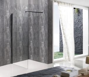 Душова перегородка Mixxus Premium FLAT SP02-140x200-TR Black Walk-In прозоре скло 8мм (MI6858) №4