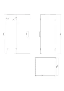 Бічна стінка для кабіни Koer SR SW04-90x200-TR-07 прозоре скло Easy Clean 10мм, графіт (KR53 №3