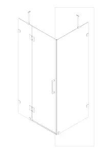 Бічна стінка для кабіни Koer SR SW04-90x200-TR-07 прозоре скло Easy Clean 10мм, графіт (KR53 №9