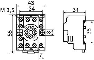 PF113A-E колодка под реле МК3P №3